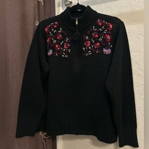 Vintage Embroidered Knit Women's Sweater